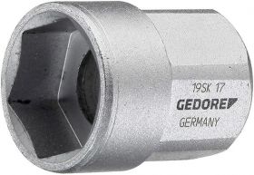 Socket wrench insert Drive 1/2"-hex. external output hex. GEDORE