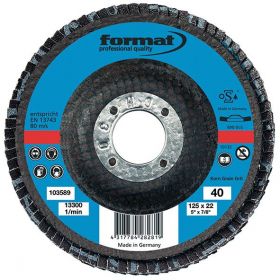 Flap grinding disc 12 deg. curved K40 FORMAT