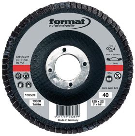 Flap grinding disc 6 deg. curved K40 FORMAT