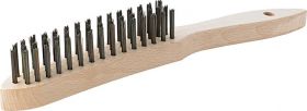 Hand wire brush steel smooth 2-rows mm FORMAT