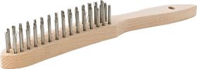 Hand wire brush stainless smooth 2-rows mm FORMAT