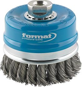 Cup brush steel M14 knotted 0.35mm FORMAT