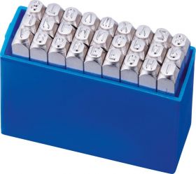 Letter punch set nickel-plated font size TURNUS