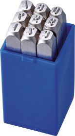 Numbers punch set nickel-plated font size TURNUS